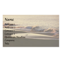 Tarjeta de visita de la costa de la ola oceánica