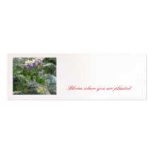 Tarjeta de visita de la floración
