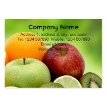 Tarjeta de visita de la fruta fresca