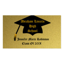 Tarjeta de visita de la graduación del oro