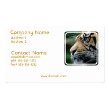 Tarjeta de visita de la imagen del tigre