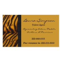 Tarjeta de visita de la impresión del tigre