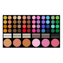 Tarjeta de visita de la paleta del maquillaje