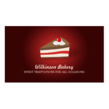 Tarjeta de visita de la panadería de la torta de l