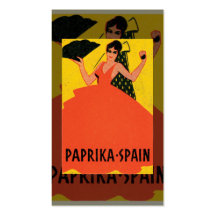 Tarjeta de visita de la paprika del vintage