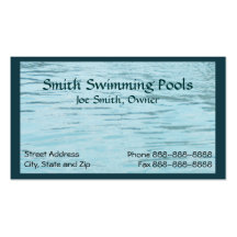 Tarjeta de visita de la piscina