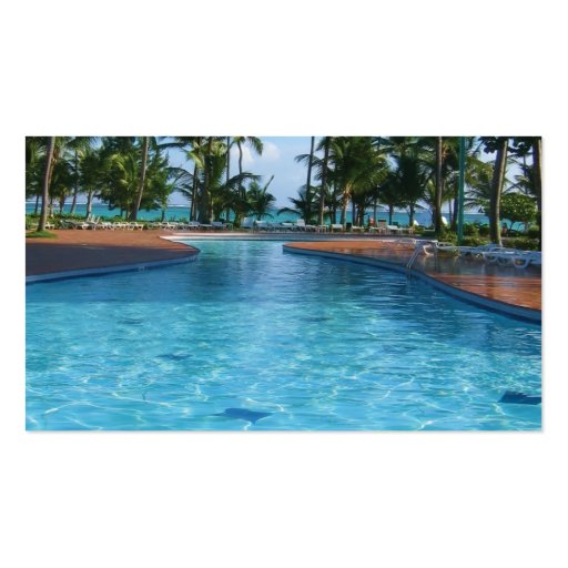 Tarjeta de visita de la piscina del agente de viaj