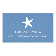 Tarjeta de visita de la playa de las estrellas de 