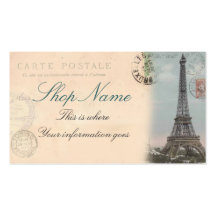 Tarjeta de visita de la postal de París