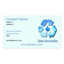 Tarjeta de visita de la protección de agua