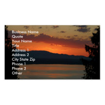 Tarjeta de visita de la puesta del sol de Puget So