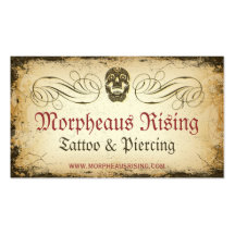 Tarjeta de visita de la sala del tatuaje del cráne