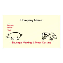 Tarjeta de visita de la salchicha y de la carne