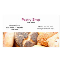 Tarjeta de visita de la tienda de pasteles
