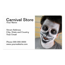 Tarjeta de visita de la tienda del carnaval