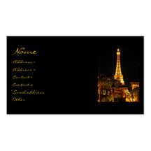Tarjeta de visita de la torre Eiffel 2 de Las Vega