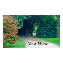 Tarjeta de visita de la trayectoria del jardín