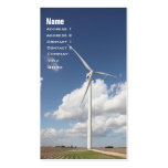Tarjeta de visita de la turbina de viento