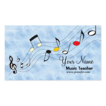 Tarjeta de visita de las notas musicales