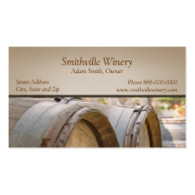 Tarjeta de visita de los barriles de vino