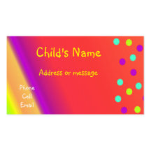Tarjeta de visita de los niños brillantes capricho