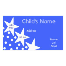 Tarjeta de visita de los niños de las estrellas