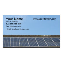 Tarjeta de visita de los paneles solares