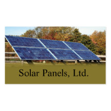 Tarjeta de visita de los paneles solares