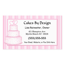 Tarjeta de visita de los pasteles de bodas