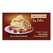 tarjeta de visita de los pasteles del rollo de la 