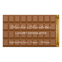 Tarjeta de visita de lujo de la tienda de los choc