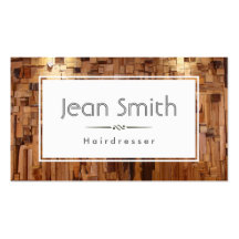 Tarjeta de visita de madera con clase del peluquer