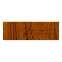 Tarjeta de visita de madera elegante de los interi