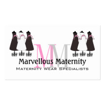 Tarjeta de visita de maternidad del monograma eleg