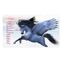 TARJETA DE VISITA DE PLATA DE PEGASO