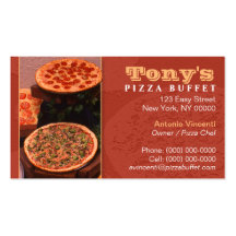 Tarjeta de visita de restaurante de la pizza
