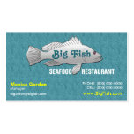 Tarjeta de visita de restaurante de los mariscos