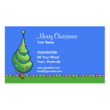 Tarjeta de visita del árbol de navidad blue2
