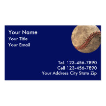 Tarjeta de visita del béisbol
