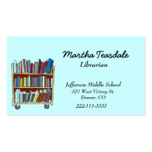 Tarjeta de visita del bibliotecario de escuela
