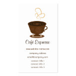 Tarjeta de visita del café
