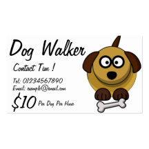 Tarjeta de visita del caminante del perro