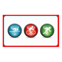 Tarjeta de visita del coche del Triathlon (roja)
