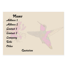Tarjeta de visita del colibrí y de las flores