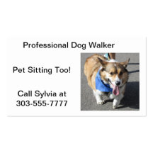 Tarjeta de visita del Corgi del caminante del perr