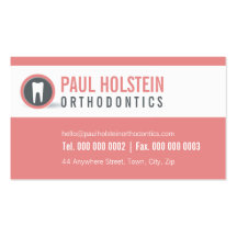 TARJETA DE VISITA DEL DENTISTA:: coral moderno del