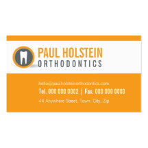 TARJETA DE VISITA DEL DENTISTA:: naranja moderno d