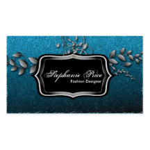 Tarjeta de visita del diseñador de moda - azul y p