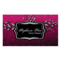 Tarjeta de visita del diseñador de moda - rosa y p