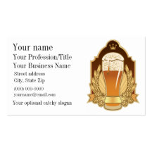 Tarjeta de visita del diseño de la cerveza